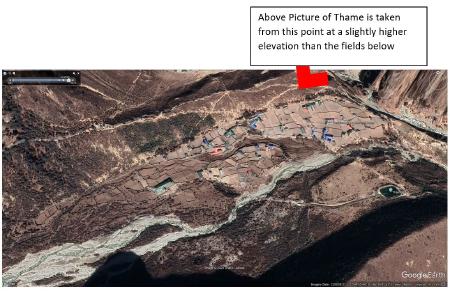 Satelite map highlighting a location north of Thame.