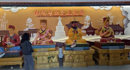 Statues of Araniko, Phakpa, Kublai Khan and another person.