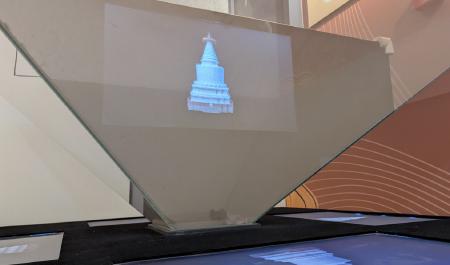 The Chaitya displayed by a hologram
